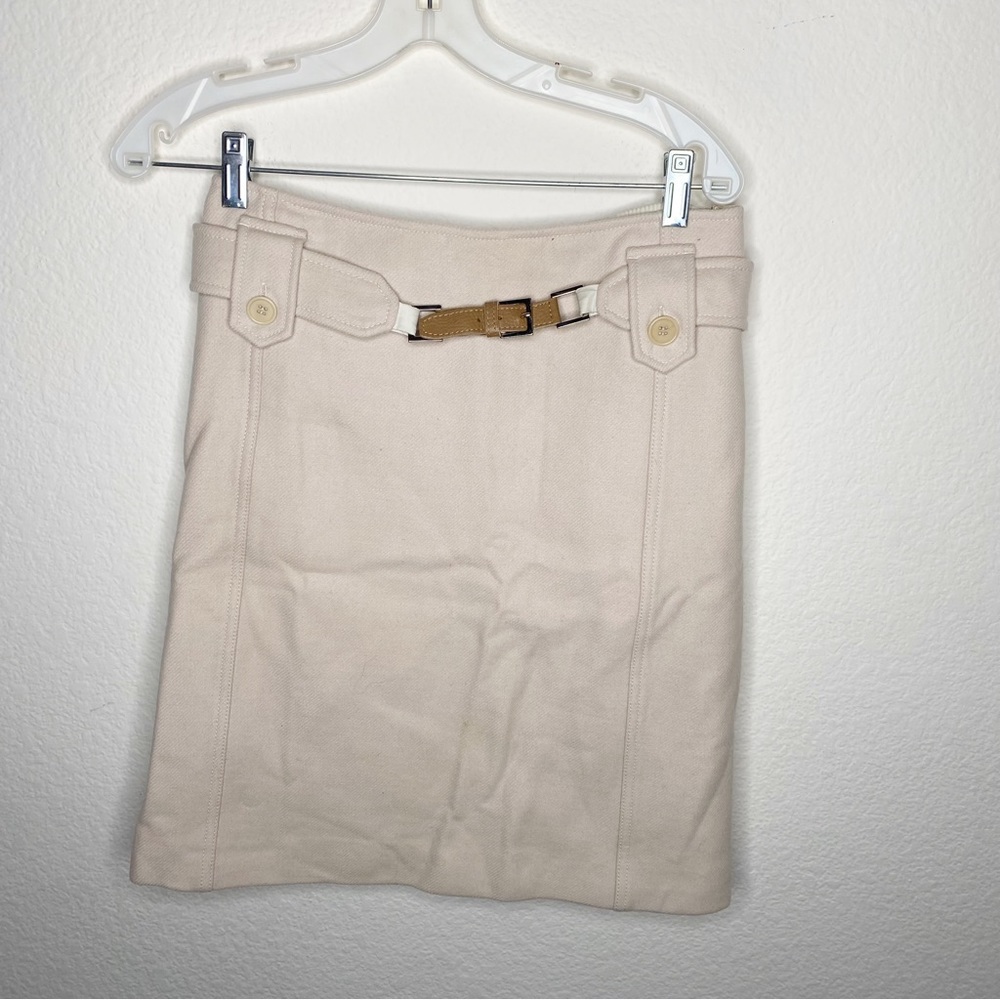S Max Mara beige wool skirt with belt